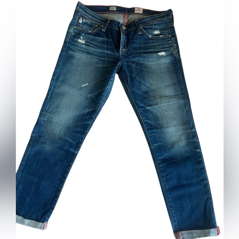 AG Adriano Goldschmied Women's Blue Denim Cigarette Jeans. Size 28R -Gently Used